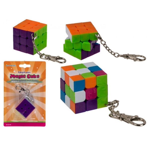 Rubs 3x3 Stickerless Speed Cube Med Nøglering Multicolor