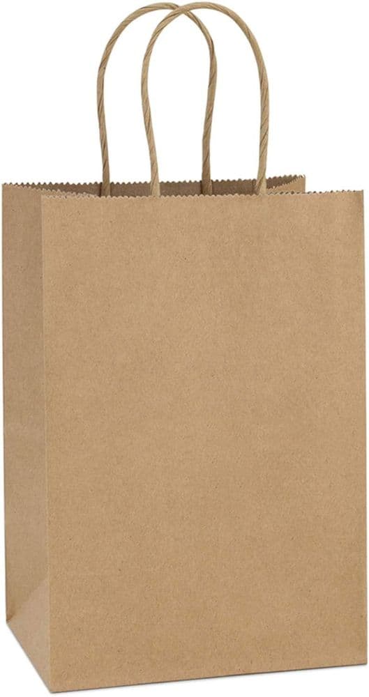 Små gaveposer, kraftpapirposer, håndtag, brune gaveposer