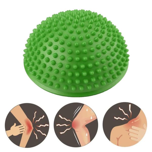 Dioche Fodmassagebold, PVC Yoga Halvkugler Massageøvelser Træner Fitness Grøn