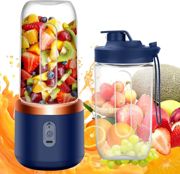 400ml Elektrisk Bærbar Blender, Smoothie Blender, Mini Bærbar Blender, Børster og 6 Blader, Bærbar Blender