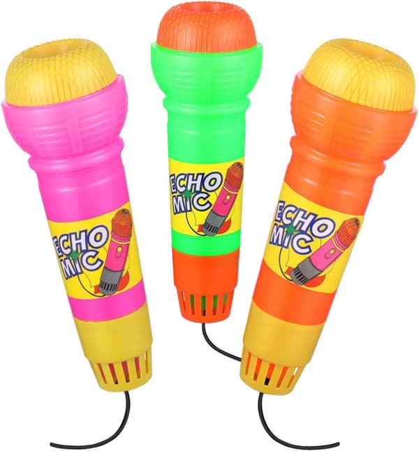Echo Mikrofonleke, Late som leker, Flerfarget Nyhetsleker for barn som elsker å synge og musikk, 3 stykker (ingen batterier, blandede farger)