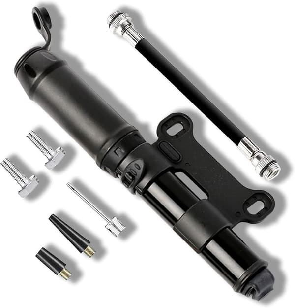 Mini Sykkelpumpe [140 PSI] - Egnet for Presta- og Schrader-ventiler, Lett Aluminiumlegering, Bærbar for Terrengsykler, BMX