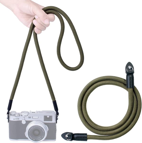 Kameraremmi, yhteensopiva Canon Nikon Sony Fuji DSLR SLR -peilittömän kameran kanssa (vihreä)