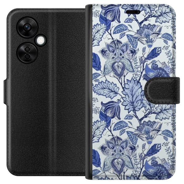 Kompatibel Tegnebogsetui til OnePlus Nord CE 3 Lite Blomster Blå...