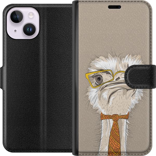 Kompatibelt Lommeboketui til Apple iPhone 14 Beige strutseprofessor
