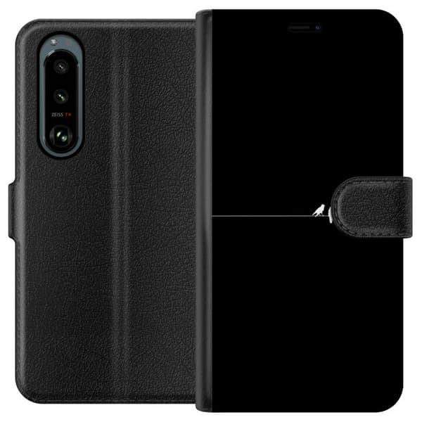 Kompatibelt Lommeboketui til Sony Xperia 5 III Minimalistiske fugler svart