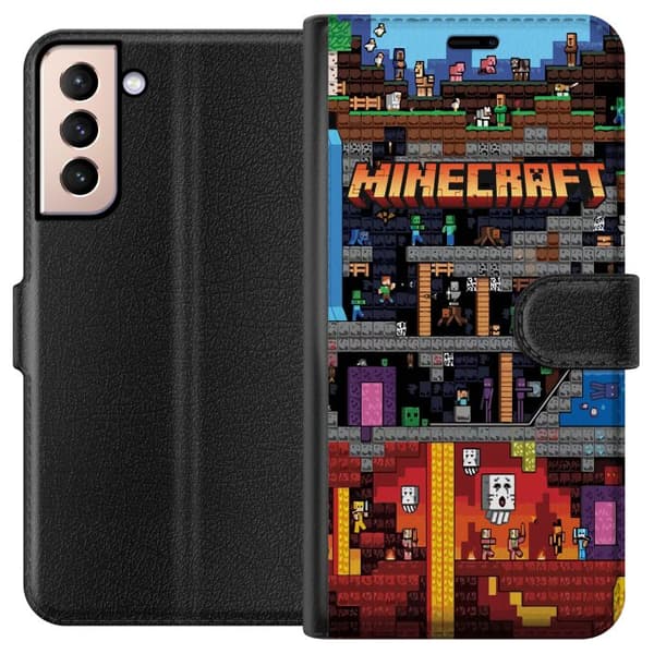Kompatibel Tegnebogsetui til Samsung Galaxy S21 Minecraft