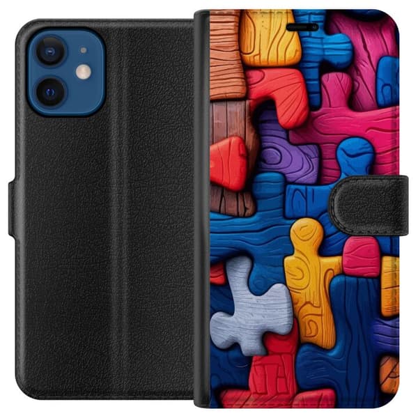 Yhteensopiva Lompakkokotelo Apple iPhone 12 Leikkisä kuvitus Stitchin kanssa vaaleanpunaisissa omenoissa pehmeässä pastellidesignissa, jossa yhdistyy