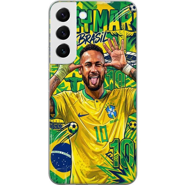 Kompatibel Mobilcover til Samsung Galaxy S22+ 5G Farverigt Neymar-motiv med brasiliansk fodbold og sporty energi til fans