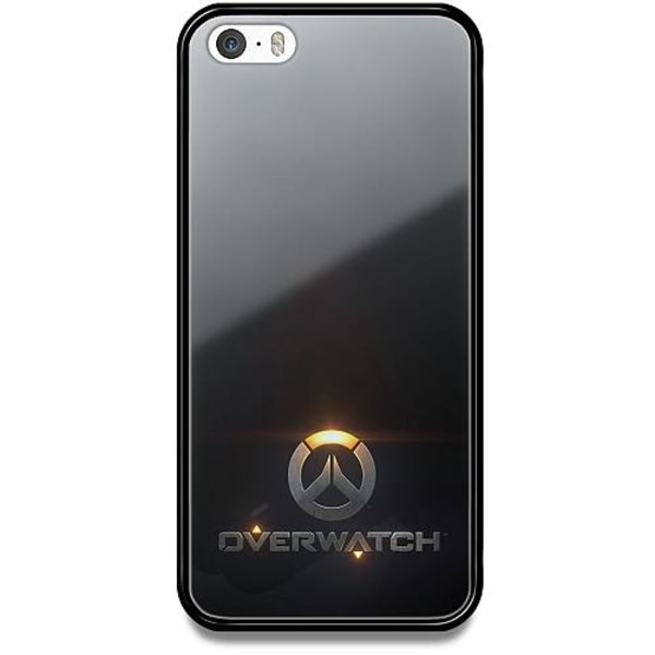 Apple Iphone 5 / 5s Se Svart Mobilskal Med Glas Overwatch Logo