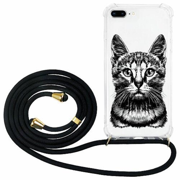 Apple Iphone 8 Plus Glam. Case Band Guld Katt