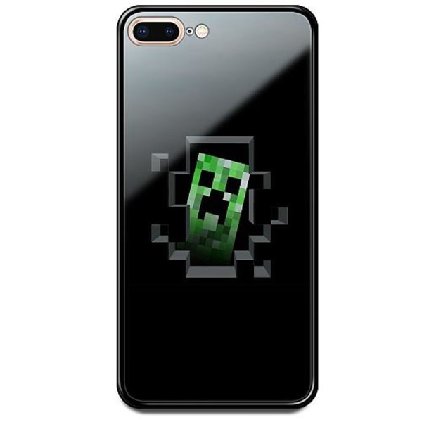 Apple Iphone 8 Plus Svart Mobilskal Med Glas Minecraft