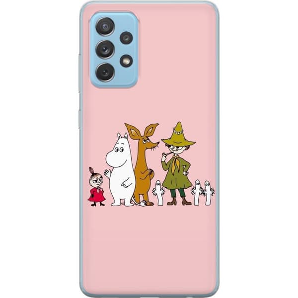 Kompatibel Mobilcover til Samsung Galaxy A52 5G Charmerende motiv med figurer og blød lyserød baggrund i klassisk nordisk illustration