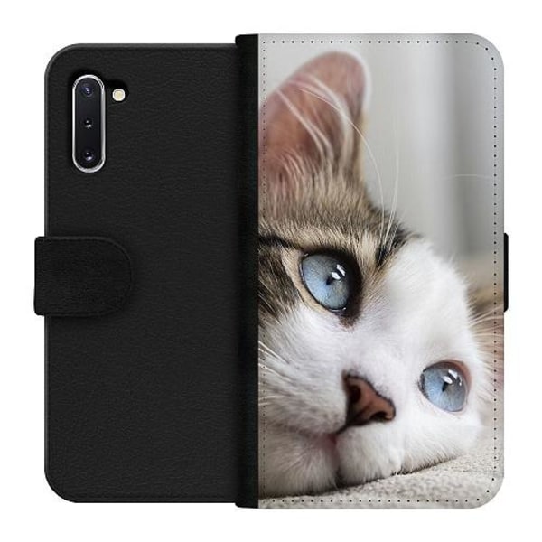 Samsung Galaxy Note 10 Wallet Case Cat With Beautiful Blue Eyes