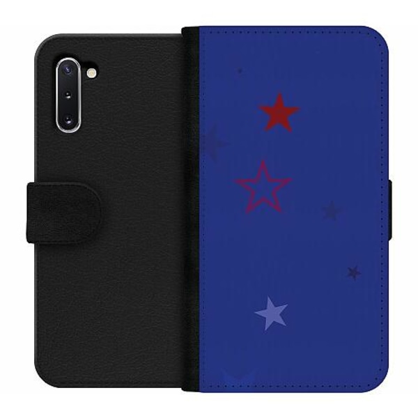 Samsung Galaxy Note 10 Wallet Case Red Stars And Blue Lives
