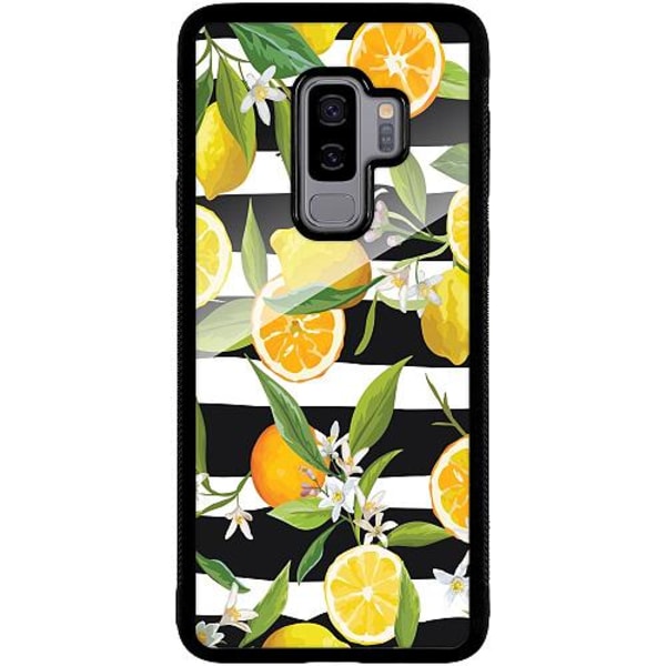 Samsung Galaxy S9+ Svart Mobilskal Med Glas Lemon Party