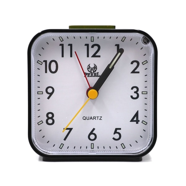 Silent Analog Alarm Clock, Bedside Clock, Square Table Clock, Quartz Alarm Clock with Snooze and Light