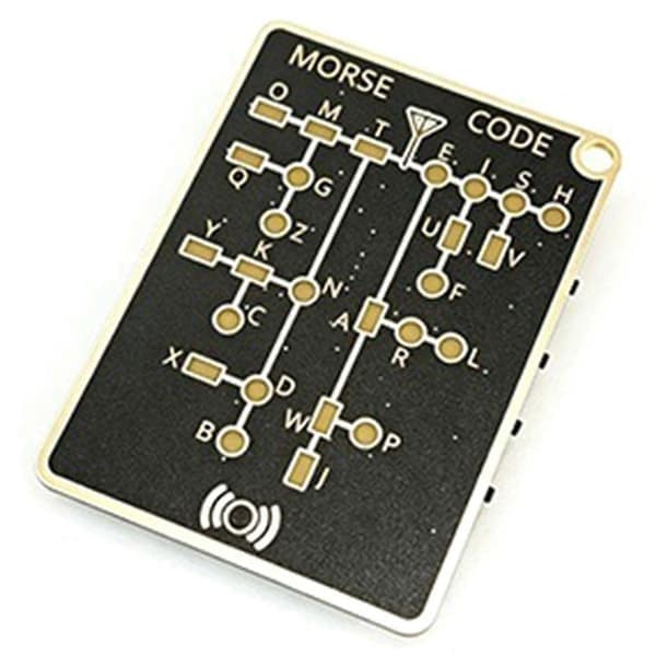 Bærbar LED Morse Code Trainer Card, Interaktiv Morse Code Decoder EDC Pocket Survival Learning Tool 1stk