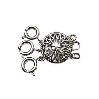 Magnetisk halskædeforbindelse lag halskæde lås til stabelbare kæder armbånd (sølv 3)
