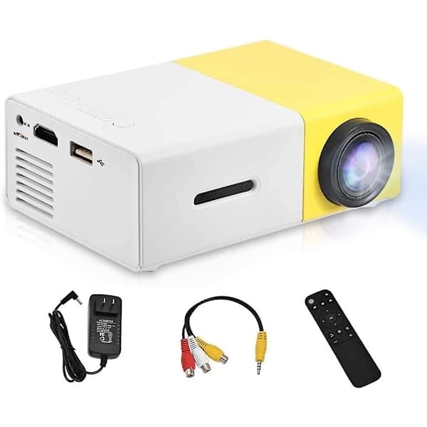 Bærbar 1080p LED-projektor - Miniprojektor til hjemmebiograf