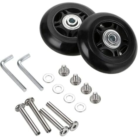 DPZO 2 stk. kufferthjul Udskiftningshjul reparationslejer til bagagekuffert 70×24mm, Sort-DPZO.pa