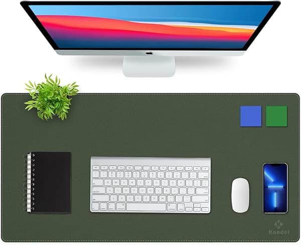40cm x 80cm, Mørkegrønn, Skrivebordsmatte, Kontormatte, Skrivebordsmatte, Bærbar Matte, Kontor Skrivebordsmatte, Dobbeltsidig