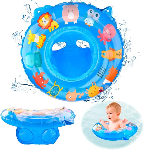 Oppustelig babysvømmering, justerbar oppustelig taljeflyder med flydende sæde, babypoolsæde, svømmetræner til 6-36 måneder gamle børn
