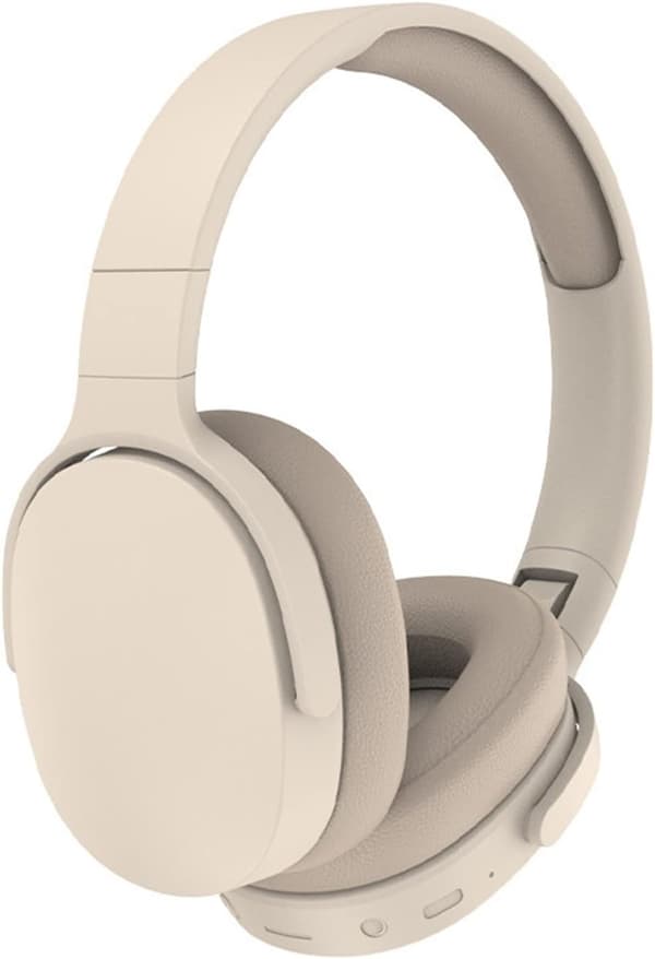 Trådløse Bluetooth-hodetelefoner, Reduserende Justerbare Trådløse Hodetelefoner, Bluetooth-kompatible 5.1 Stereo Øretelefoner for Sportsreiser Beige