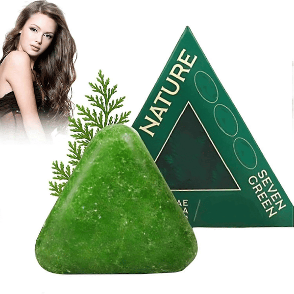 Nature Triangle -shampoopala, Nature Seven Green Soap -shampoo, Natural Usman Grass -shampoopala, rauhoittava ja vahvistava hiuksille naisille ja mieh
