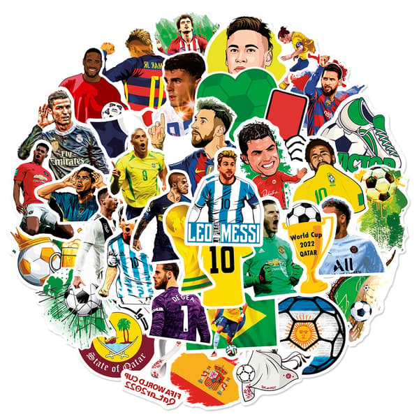 50 stk. fotballagklubb-fans logo sports klistremerker for gutter 4-7 cm