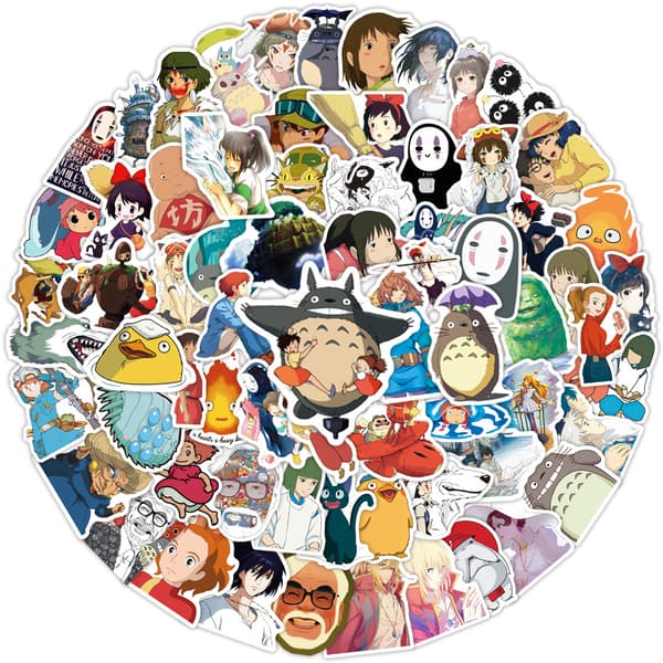 100 stk. vanntette vinyl-anime-klistremerker til bærbar PC, skateboard, vannflaske for barn og voksne
