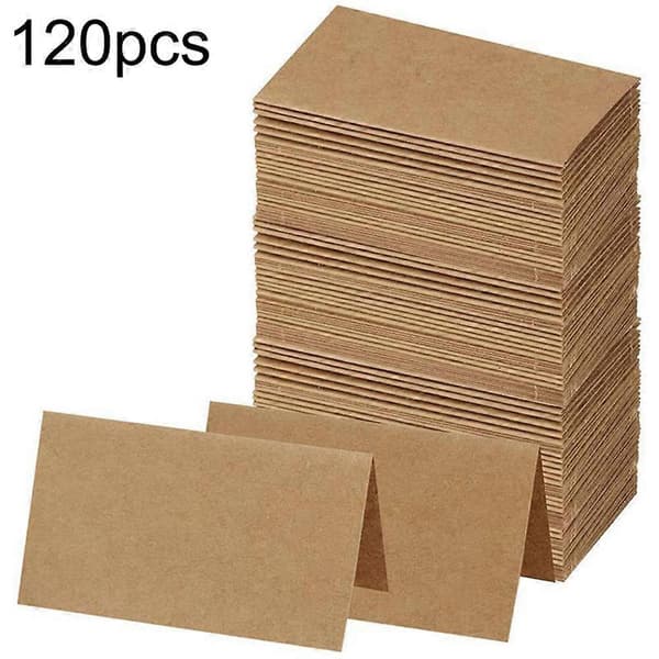 120 st Vintage Kraftpapper Placeringskort Bröllop Födelsedagsfest Inbjudningar Placeringskort Bordsdekoration