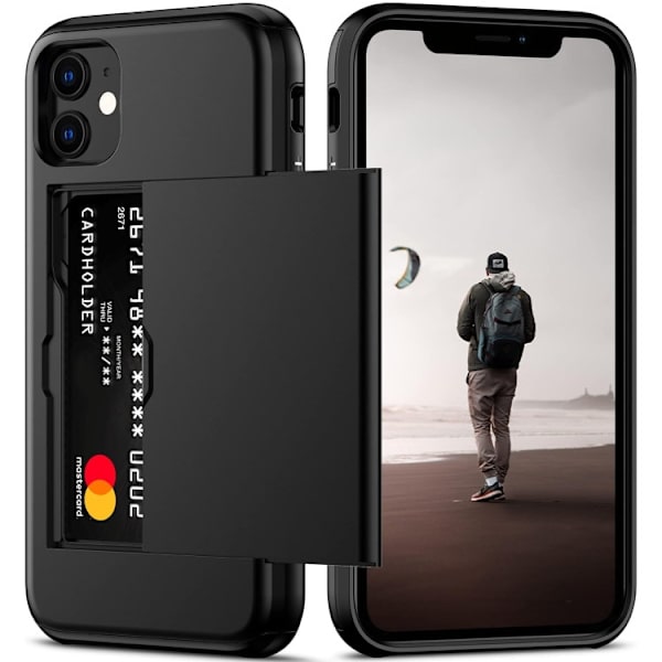 iPhone 11 - Støtsikkert deksel med kortspor Ekstra forsterket Svart Svart Svart Apple iPhone 11