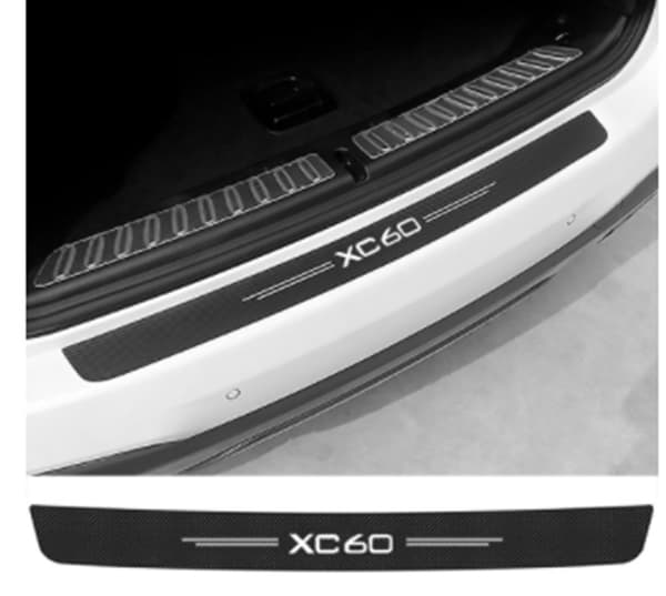 Baklucksskydd för Volvo XC60 i kolfiber, Bakre stötfångarskydd för bil, Bakre bagagerums tröskelplatta, Skyddsplatta, List