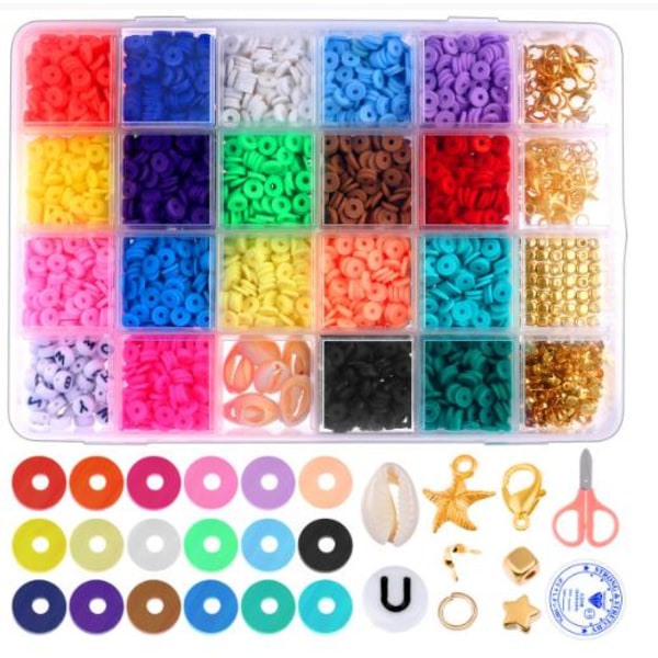 Otego Diy - Lerpärlor Polymer Beads 6mm Smyckestillverkning Multifärg