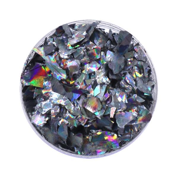 Nail Glitter - Flakes / Mylar - Grå - 8ml - Glitter