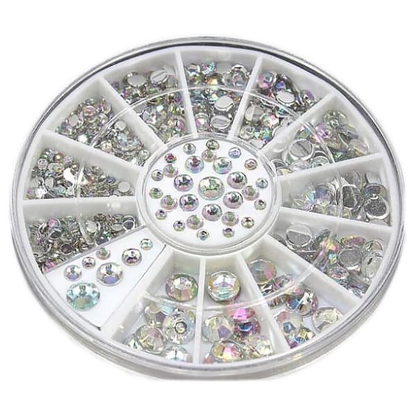 Rhinestone sølv 4 størrelser