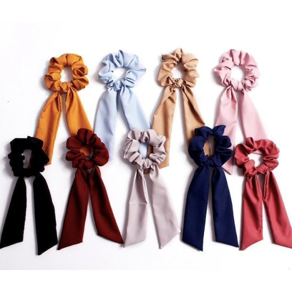 Hårsnoddar , Hair Scrunchies Med Scarf, Hårband, Hair Bands Mörkblå