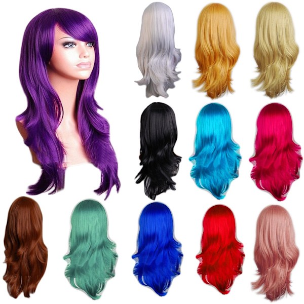 Cosplay parykk inkl. parykknett og hårforlengelseskam