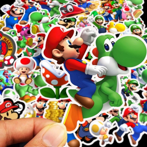 Otego 50 Klistermærker - Super Mario Tegneserie Nintendo Multicolor