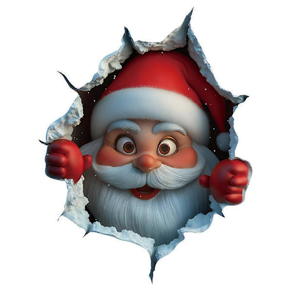 3D Julenisse Veggdekorasjoner Jule Veggklistremerker, Julenissen Gir Gave