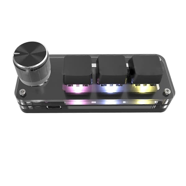 3 Taster Knapp RGB Gaming Tastatur Programmeringspanel Mini Mekanisk Tastatur Egendefinert Tastatur Makro K