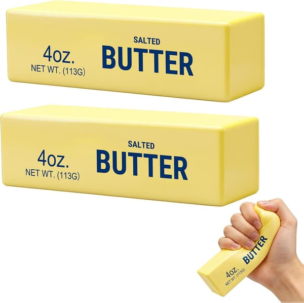 1/2 stk smør sakte stigende squishy, smørpinne klemmeballer for stresslindring for voksne, klemmeleker