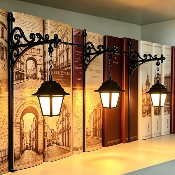 2/3 STK Biblioteklykt Antikk LED Spøkelsesbokhyllelampe, Bokkrok Leselys for Hjemmebibliotek, Gave til Bokelskere