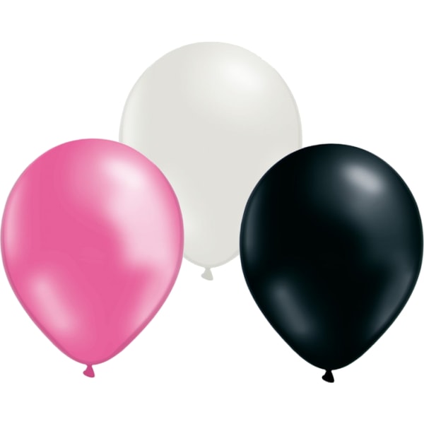 Globos Mix Balloner 24 Stk Pink, Sort Og Hvid - 30 Cm / 12" Multicolor