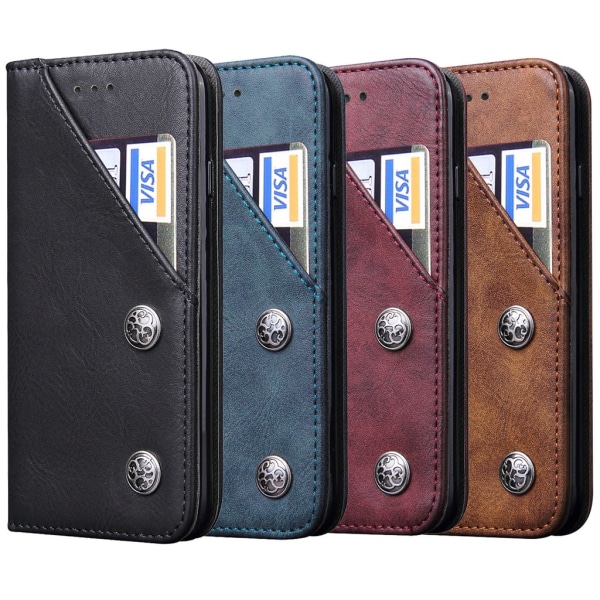CaseOn Stöttålig Plånbok För Iphone 7 / 8 - Utvändig Kortficka Mörkblå
