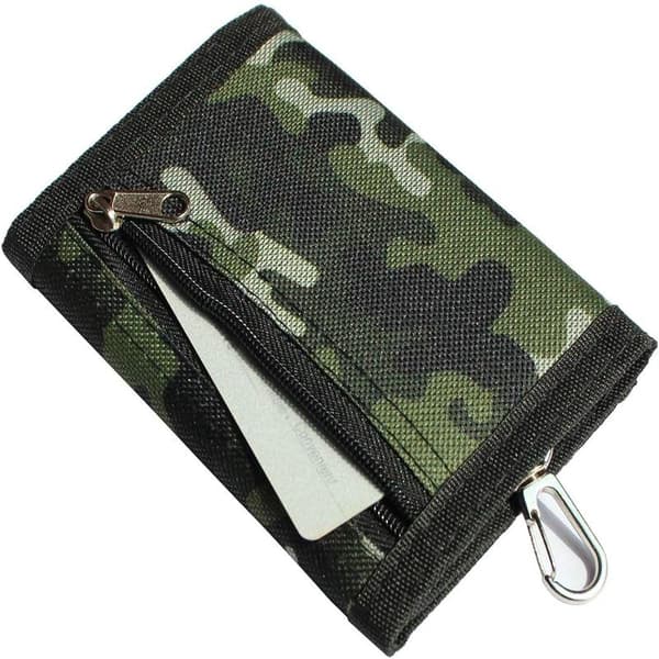 1. kamuflasje lommebok, polyester/canvas/oxford/barn lommebok, tenåringsgutter lommebok (militærgrønn)