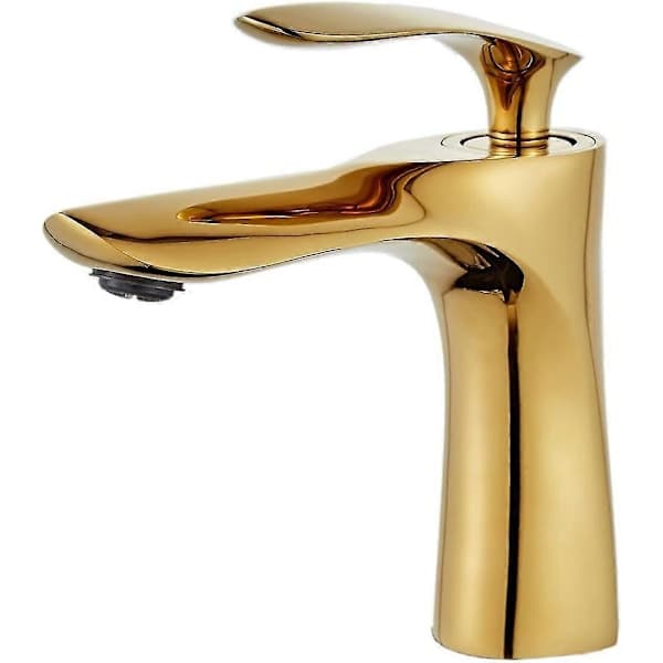 Badeværelsesarmatur Enkelt Greb Messing Guld Krom Guld Finish Enkelt Greb med Vask p202411261150