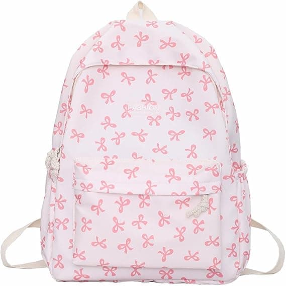 Søt Ryggsekk Estetisk Skole Ryggsekk - Kawaii Skolevesker Blomster Preppy Ryggsekk for Skolejenter Skoleveske