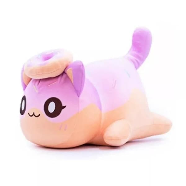 Aphmau Meows Katteplysjleke - Myk Meemeow Utstoppet Donut-katt, Kawaii Pommes Frites og Cheeseburger Matplysjdukke - Perfekt Julegave